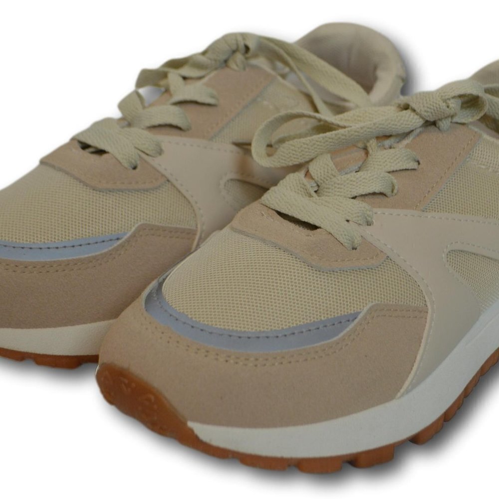 Rachel Zoe Taupe Lace-Up Sneakers Size: 8.5 - NEW